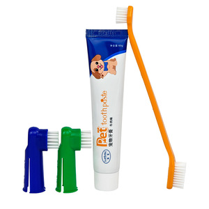 Set de pasta de dientes para mascotas, kit de higiene bucal para limpieza de dientes de perros y gatos, con cepillos de dientes, sabor a carne - Product Image 5