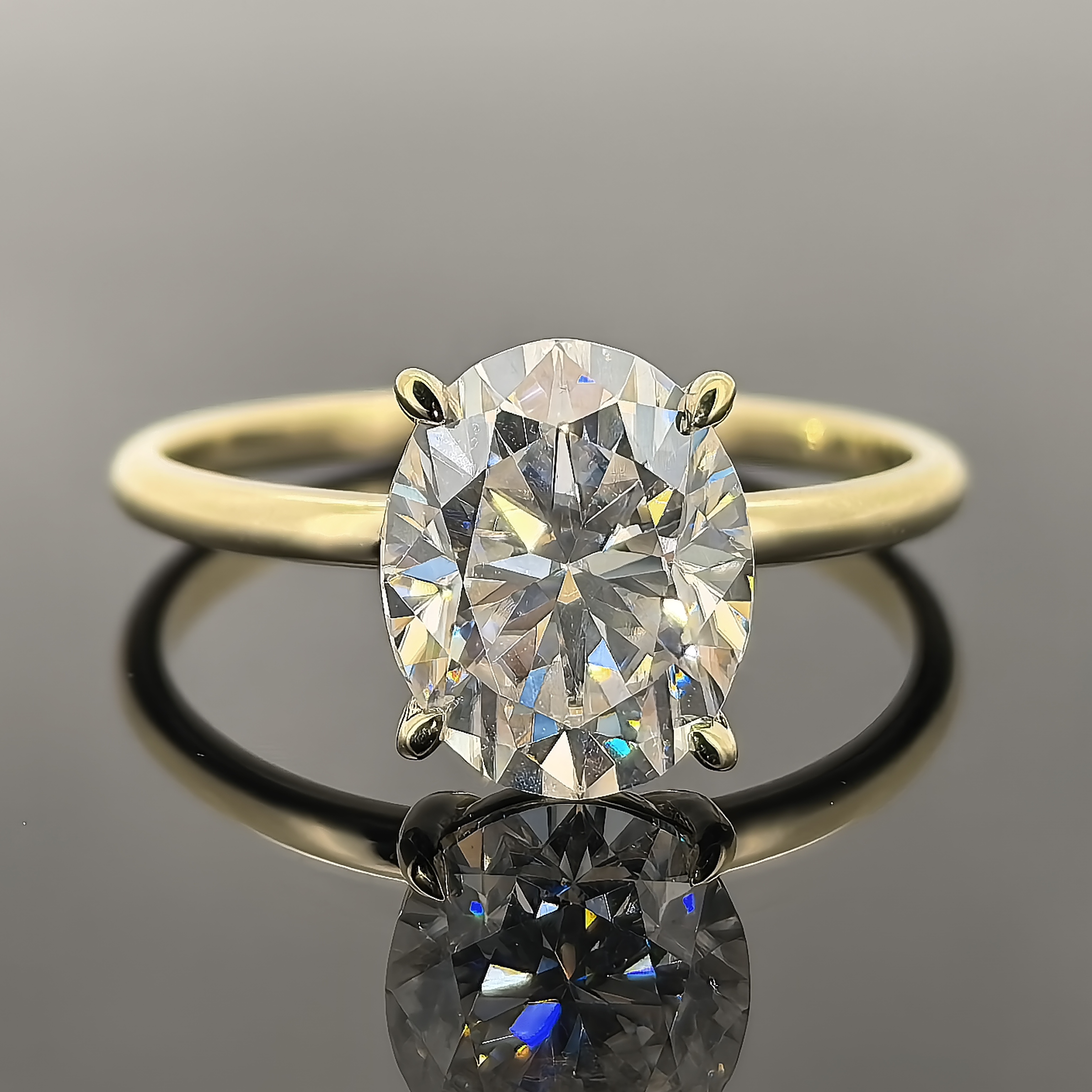 Moissanite ovale bianca da 3 ct s925