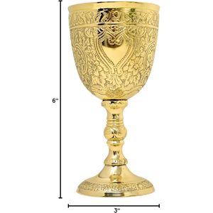 Cáliz Náutico Medieval, Copa de Vino de Latón de 60 ml, Regalo de Boda Real Renacentista - Product Image 5