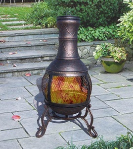 Intero cast ferro 89 centimetri H outdoor chiminea camino - Product Image 4