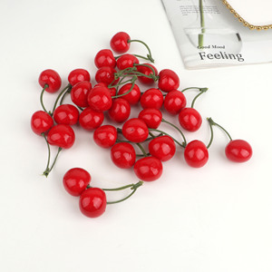 Frutti di Ciliegia Artificiali in Plastica Rossa per Decorazione Casa, Cucina, Feste, Pasqua e Ringraziamento - Product Image 1