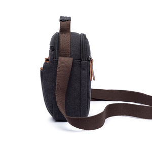 OEM ODM Men's <b>Canvas</b> <b>Crossbody</b> <b>Bag</b> 8 Inch Zipper Closure Portable Travel Outdoor Work Hiking Sports Daily Use - Product Image 4