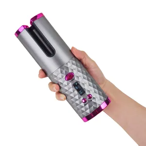 Cordless Automatic Curling Iron Rechargeable Auto Curlers with 6 Temps and Timers for Short Long Hair Styling