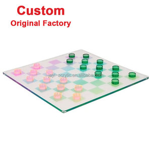 ชุดเกมกระดานอะคริลิคแบบคลาสสิกสำหรับผู้เล่น 2 คน ชุดหมากรุกและหมากฮอสแบบสั่งทำจากโรงงาน  รุ่น International Draughts - Product Image 1