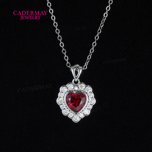 Cadermay Heart-Shaped 925 Sterling Silver Jewelry Set With Red Gemstone For Women Wedding Fine Jewelry - Product Image 2