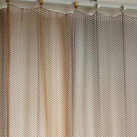 Rideau de plafond en maille métallique en fil d'alliage, tissé, décoratif, en métal, pour décoration intérieure, rideau en métal à mailles en chaîne
