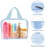 Sacs de maquillage transparents sérigraphiés en soie couleur personnalisés en usine BSCI étui à cosmétiques de voyage en PVC à la mode avec fermeture éclair