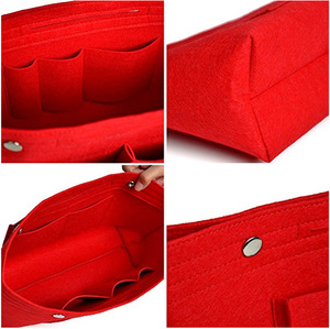 Customization Felt <strong>Handbag</strong> Organizer Luxury Purse Bag <strong>Insert</strong> Travel Cosmetic Bags Machine Cosmetic Bag Large Capacity Storage - Product Image 5