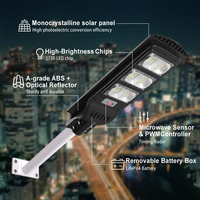Produit durable, 30W 60W 90W 120W 150W, batterie au lithium-fer IP65, éclairage solaire LED extérieur rural, étanche, tout-en-un