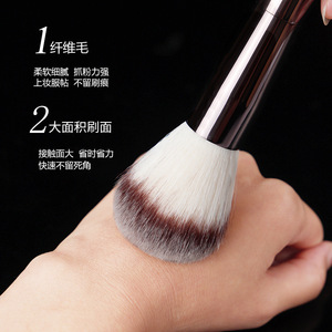 Hg1 <b>Round</b> Head Powder <b>Brush</b> 50mm Synthetic Hair Aluminum Handle For Blusher Makeup Application - Product Image 2