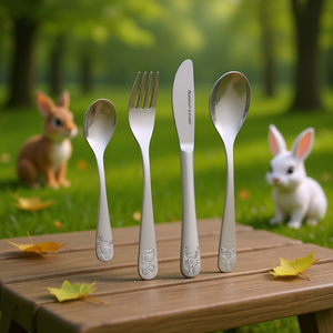 Juego de Cubiertos Infantiles Ritzenhoff & Breker, Animales del Bosque, 4 Piezas, Cuchillo, Tenedor, Cuchara, Cuchara para Postre, Vajilla Infantil - Product Image 3