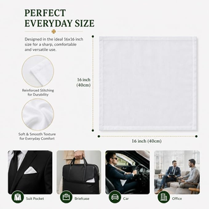 Pañuelos de Lino Blancos Personalizados para Hombre y Mujer, Pañuelo de Bolsillo Reutilizable con Borde Finamente Cosido, Pañuelos de Boda para Novio, Negocios - Product Image 3