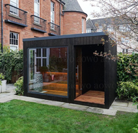 Sauna extérieur PS feu de bois noir avec douche bain pruche cèdre panneau de lumière rouge halothérapie famille sauna préfabriqué
