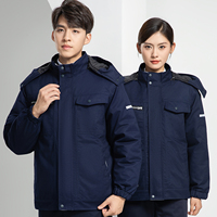 Veste de travail unisexe pour l'hiver, idéale pour la gestion immobilière et la réparation automobile, en polyester résistant, protection contre le froid, protection du travail