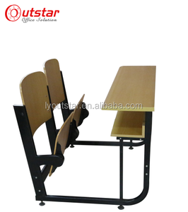 Escritorio y Silla Escolar Doble de Diseño Moderno con Marco de Metal y Madera Combinados, Mesas y Bancos para Estudiantes con Respaldo - Product Image 5