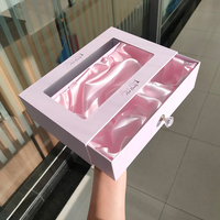 Coffret Cadeau Rigide Coulissant de Luxe Personnalisé en Usine avec Fenêtre Transparente, Emballage Papier pour Perruques, Robes de Mariée, Ensembles Cadeaux, Boîte pour Postiches