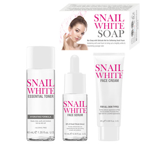 Crema Hidratante Facial y Corporal Blanqueadora Snail White para Manchas Oscuras y Daños en la Piel, Crema Hidratante Facial Microescultora, Set de Regalo para el Cuidado de la Piel - Product Image 1
