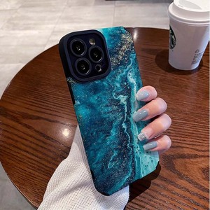 เคสโทรศัพท์มือถือหนังเทียม TPU พิมพ์ลายคลื่นทะเลสีน้ำเงินเข้มสำหรับ iPhone 8 x XR XS 11 12 13 14 15 16 17 PRO MAX - Product Image 5