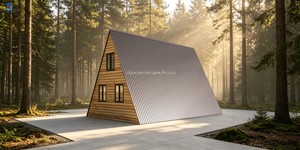<span class=keywords><strong>Casa</strong></span> Prefabricada Moderna <span class=keywords><strong>en</strong></span> Forma <span class=keywords><strong>de</strong></span> A con Extensión Lateral Triangular, Cabaña Pequeña para Resort y Camping - Product Image 5