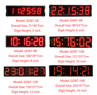 GX GS6T-6R 大型 6 英寸数字 LED 倒计时计时器挂钟，适用于户外运动比赛计时系统工业时间显示