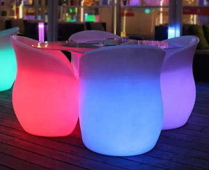 Silla de Bar LED Rotomoldeada Personalizada, RGB, <span class=keywords><strong>16</strong></span> Colores Cambiantes, Material de PE Impermeable, con Control Remoto de 24 Teclas, Batería de Litio de 2600 mAh - Product Image 3