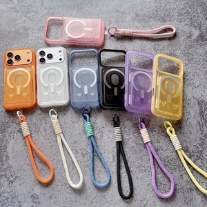 Étui de téléphone magnétique 3-en-1 antichoc avec porte-cartes et cordon pour iPhone 17, 16, 15, 14, 13, 12 Pro Max, 15 Plus, 14, 13, 12 Pro - Product Image 1