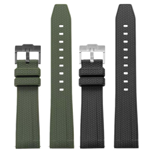 Correa de Reloj de Caucho Fluorado FKM de Liberación Rápida de 20 mm 22 mm con Logotipo Personalizado OEM, Correa Deportiva Texturizada, Transpirable e Impermeable - Product Image 1