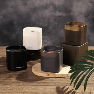 Vente en gros, pot en verre fait à la main, cire de soja, bougies parfumées <span class=keywords><strong>Woodwick</strong></span>, motif floral, huile naturelle, décoration d'intérieur, mariage, noël - Product Image 2