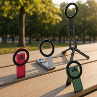 Trépied portable de poche en métal avec perche à selfie magnétique, hauteur réglable et attraction magnétique puissante pour un transport facile