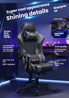 Chaise de bureau pivotante ergonomique de style racing moderne avec repose-pieds pour joueurs adultes