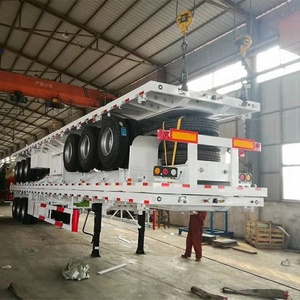 Remolque de Plataforma Plana para <span class=keywords><strong>Transporte</strong></span> de Contenedores de 40 Pies, Semirremolque de Plataforma Plana de 3 o 4 Ejes, Precio - Product Image 4