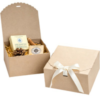 Boîtes cadeaux jetables de luxe pliables personnalisées avec ruban pour mariage, vernis à ongles, huile, cosmétiques, papier kraft, laminage brillant