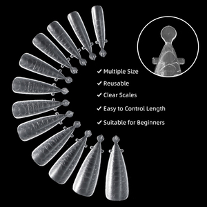 10 Styles Clear French <b>Nail</b> Dual Forms 12pcs Quick Building Gel <b>Extension</b> Mold Tips OEM ODM - Product Image 2