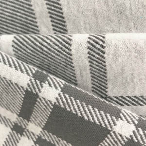 Tissu tricoté Jacquard Plaid Ponti Roma extensible de luxe, texture beige, 100% Polyester, 80% Polyester, 19% Rayonne, 1% SP, pour accessoires - Product Image 4