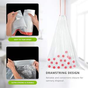 Bolsas de Basura Resistentes con Cordón, Bolsas de Plástico Ultra Gruesas sin Perfume, Bolsas de Basura Duraderas para Cocina y Oficina - Product Image 5