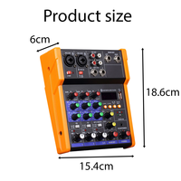 Mixer Audio Profesional G4 4 Kanal dengan Input Gitar Hi-Z, Antarmuka USB Konsol Bluetooth untuk Rekaman