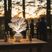 Lampe LED en forme de fleur pour mariage, éclairage floral blanc chaud IP54, décoration intérieure et extérieure pour la maison, jardin, Pâques, Saint-Valentin