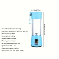 Mini Mixeur Rechargeable Portable pour Fruits, Bouteille Presse-Agrumes Électrique USB pour Smoothies
