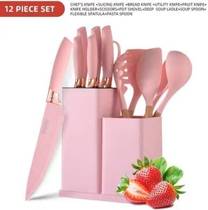 Newest 19-Piece Eco-Friendly <b>Silicone</b> Kitchen Utensil Set Wooden Handles Multifunction Non-Stick Heat Resistant Cooking <b>Tools</b> - Product Image 5