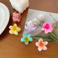 Jepit Rambut Cakar Plumeria Emas Ungu Gaya Eropa Amerika untuk Pesta Anak Aksesoris Bunga Alat Perawatan Kecantikan Plastik
