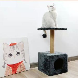 Struttura per arrampicata per gatti a tre strati con plateau per gatti con ciondolo a forma di gatto - Product Image 1