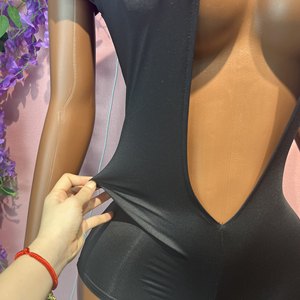 Tuta Corta Elasticizzata Aderente e <span class=keywords><strong>Sexy</strong></span> in Tinta Unita, di Tendenza <span class=keywords><strong>per</strong></span> l'<span class=keywords><strong>Abbigliamento</strong></span> Femminile - Product Image 3