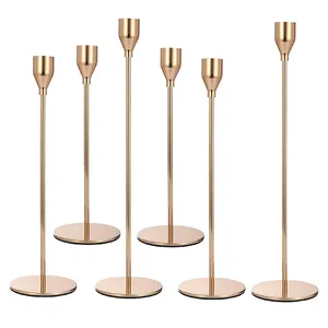 Decorazioni per matrimoni per la casa color oro centrotavola per candelabri in metallo vintage portacandele in ottone conico portacandele