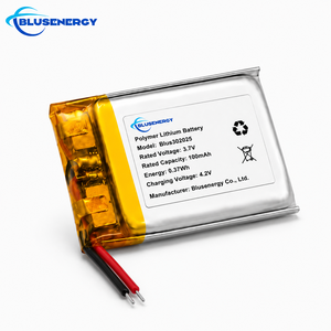 แบตเตอรี่ลิเธียมโพลิเมอร์ขนาดเล็กพิเศษบางเฉียบ 302025 3.7V 100mAh แบบชาร์จได้ มาตรฐาน UL1642 - Product Image 1