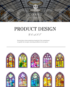 Vidrieras decorativas decoración personalizada multicolor hermoso patrón decorativo Panel de vidrio para construcción techo Iglesia - Product Image 2