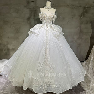 Vestido de Novia Elegante Wx99, Estilo Moderno, Encaje, Diseño Real, Lentejuelas, Cuentas, Cola Catedral, Jancember - Product Image 6