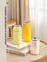 Bouteilles et pots en plastique PET jetables, surface brillante scellée, pour thé au lait, jus de fruits, bière, champagne et soda