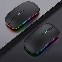 Souris de jeu OEM double RGB personnalisable avec logo, optique, sans fil 2.4G, ergonomique 4D, USB, pour gamer, bureau, ordinateur, vente en gros