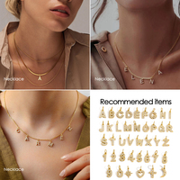 Emanco Edelstahl Micro Pave Zirkon Alphabet-Anhänger PVD A-Z Initialen-Anhänger Kleinserien Großhandel DIY Schmuckzubehör