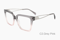 Montures de lunettes de vue de luxe carrées en acétate et métal pour femmes, vente en gros